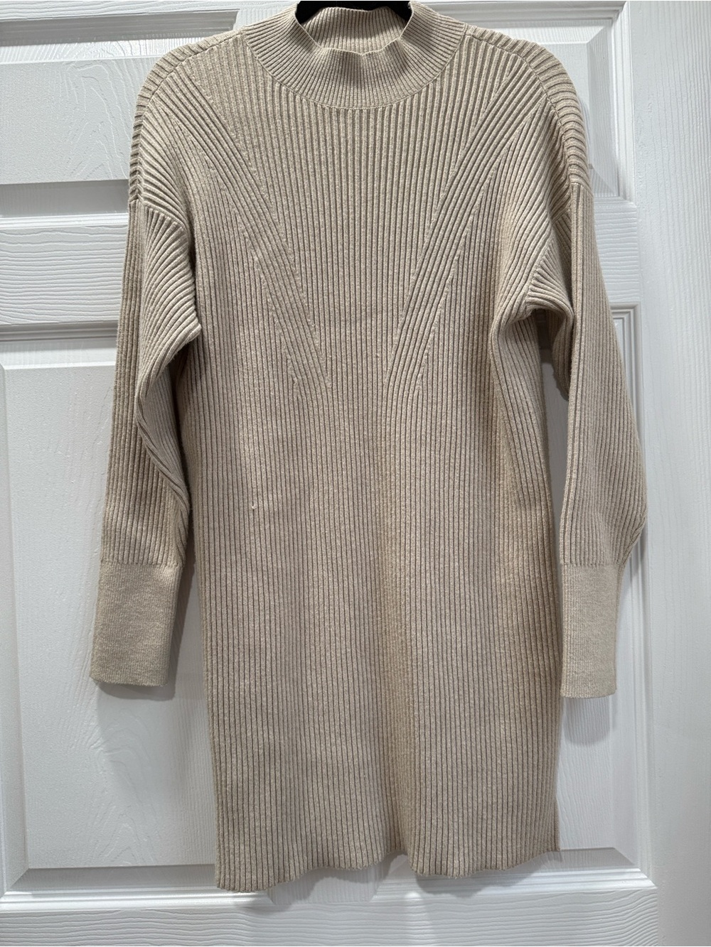 Abercrombie & Fitch Long-Sleeve Ribbed Mock Neck Sweater Dress